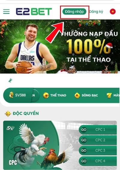 Hướng dẫn đăng nhập E2bet